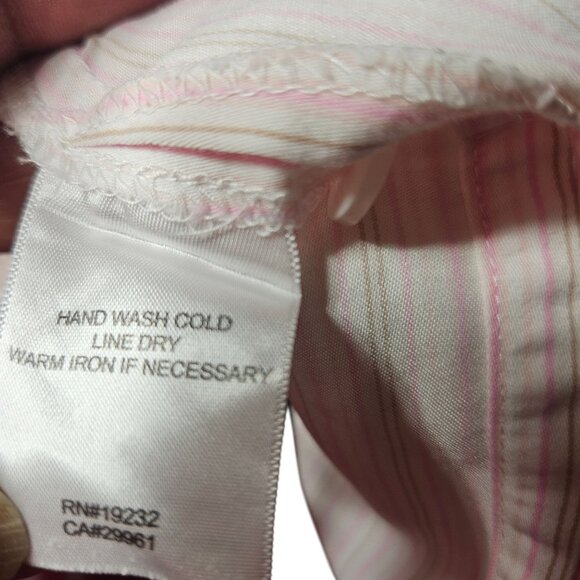 Alfred Dunner Pink Striped Button-Up Shirt With Rhinestone Dragonfly Accents Wom - Picture 6 of 6